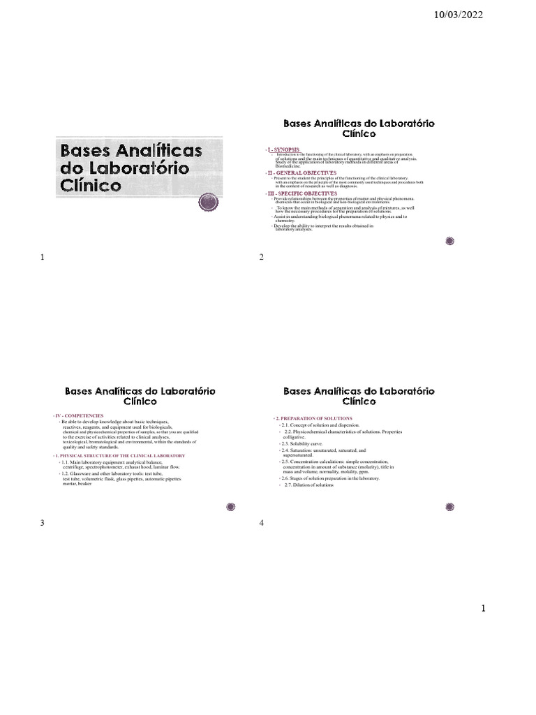 CLASS 1 Analytical Bases of the Clinical Laboratory (1) | PDF | Colloid ...
