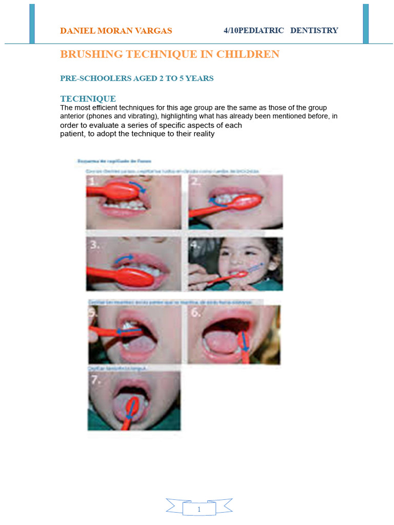 Effective Brushing Techniques for Kids | PDF | Oral Hygiene | Dentistry