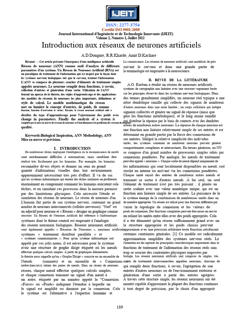Introduction aux réseaux de neurones | PDF | Apprentissage automatique ...
