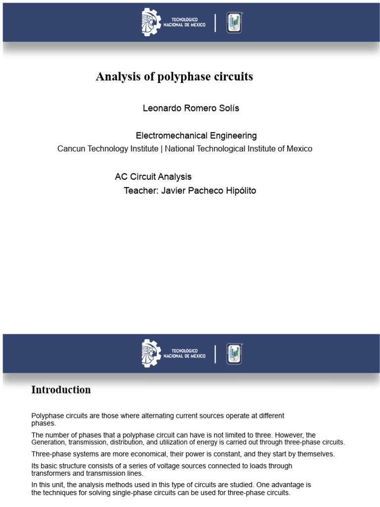Polyphase Circuit Analysis Techniques | PDF | Electric Current ...