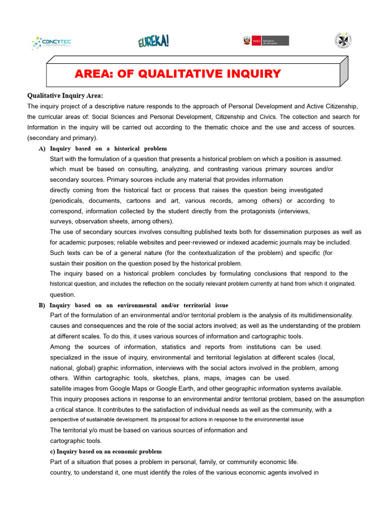 Qualitative Inquiry Project Guidelines | PDF | Qualitative Research ...