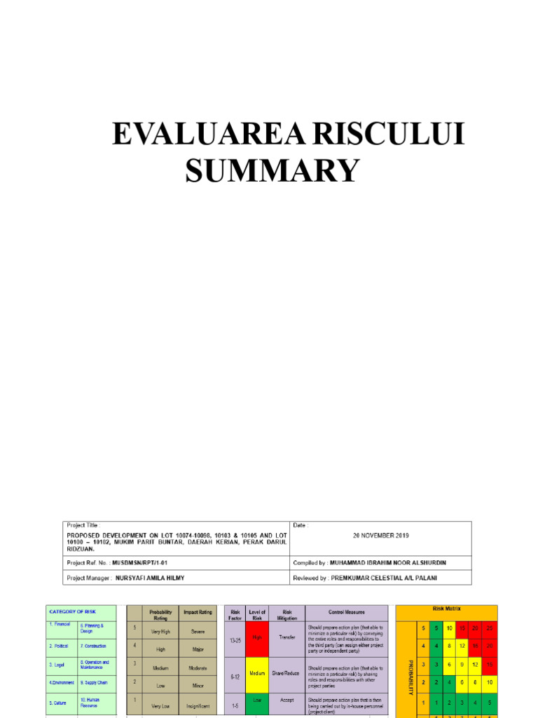 Evaluarea Riscurilor | PDF