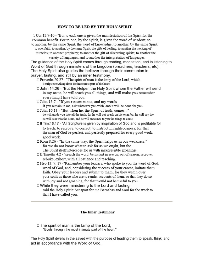 Guidance from the Holy Spirit Explained | PDF | Holy Spirit | God
