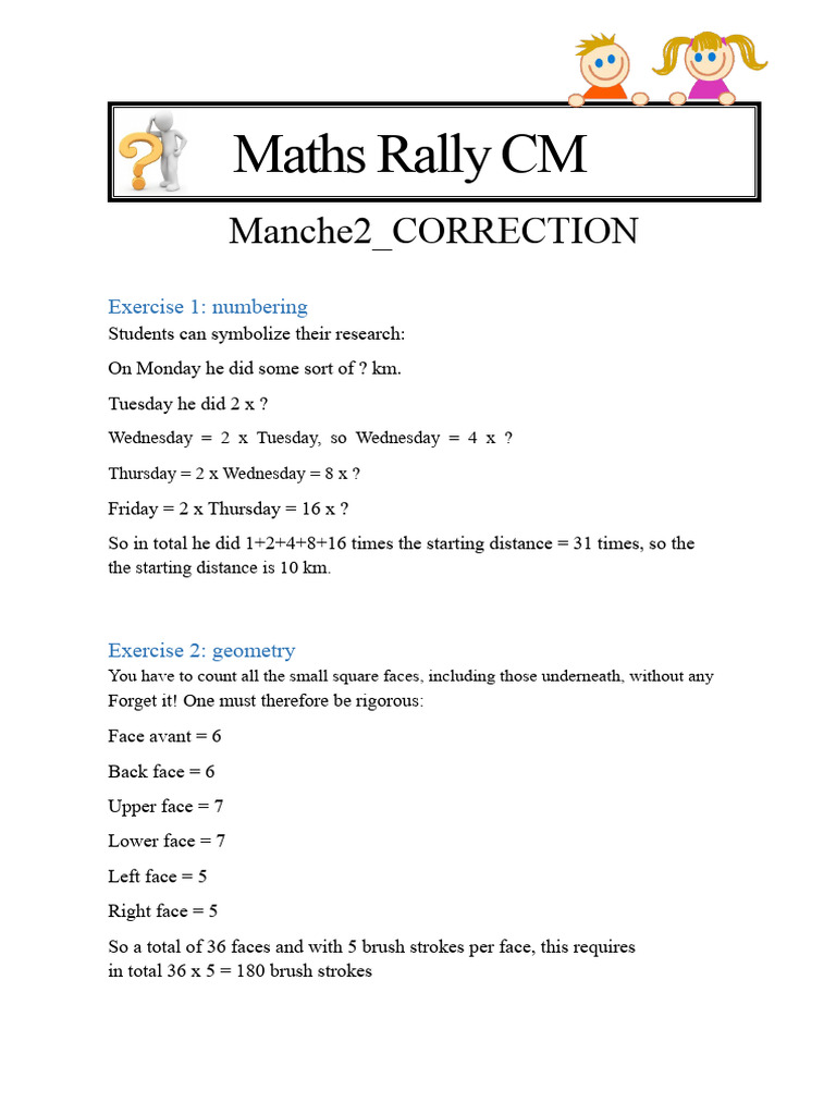 Maths Rally - CM - Section 2 - Correction | PDF