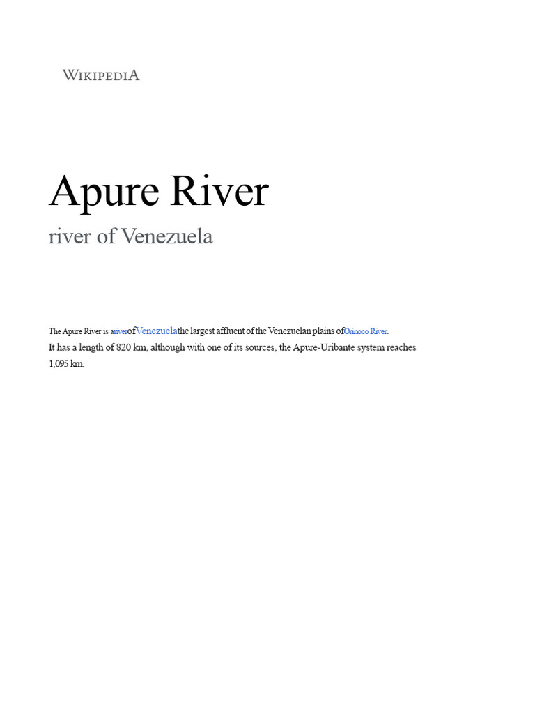 Apure River - Wikipedia, The Free Encyclopedia | PDF | Earth Sciences ...