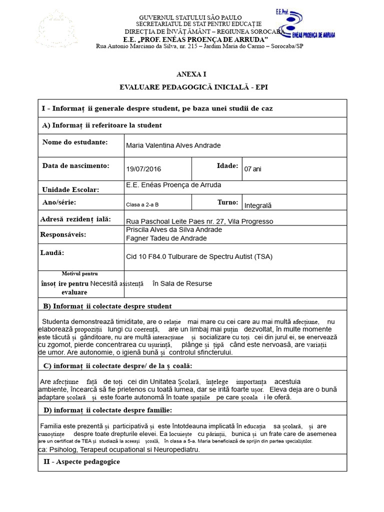 API - PAEE Maria Valentina 2B | PDF