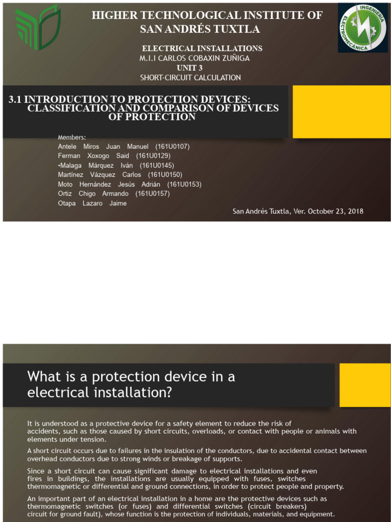 3.1 Introduction to Protection Devices | PDF | Fuse (Electrical) | Switch