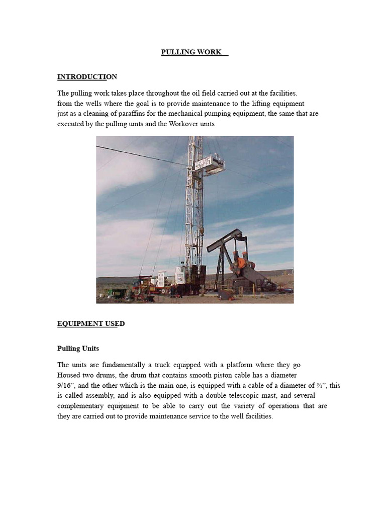 Introduction for the Final Pulling Work | PDF | Casing (Borehole ...