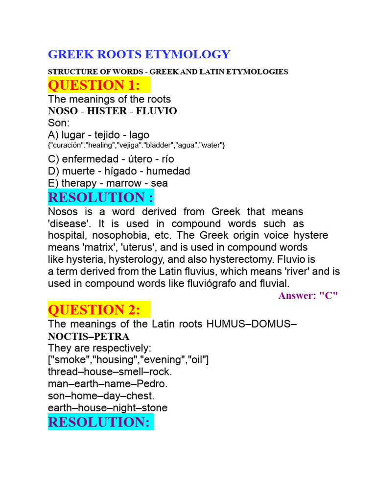 Greek and Latin Roots Etymology Guide | PDF | Linguistics