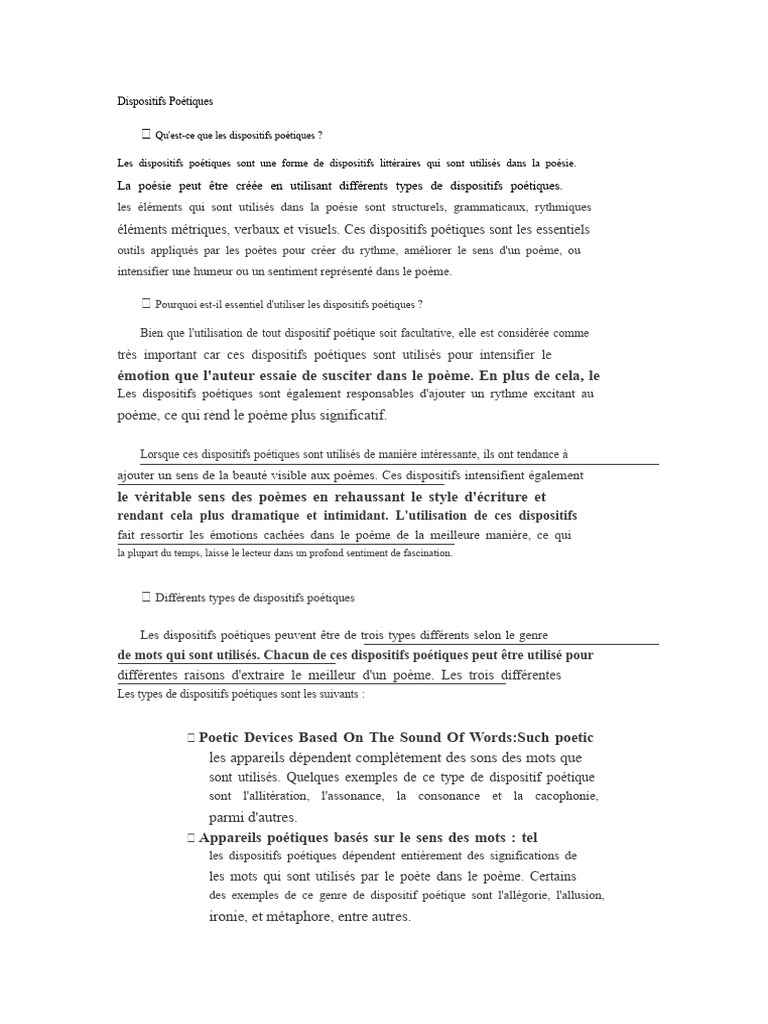 Introduction aux dispositifs poétiques | PDF | Poésie | Rime dans la poésie