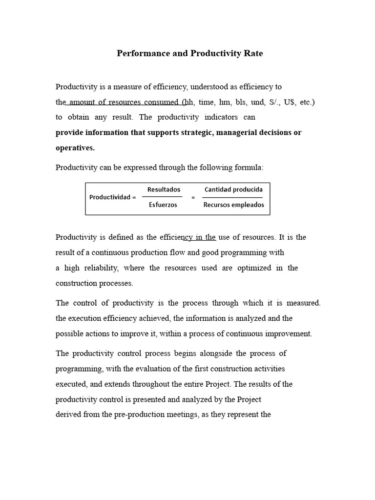 Performance or Productivity Ratio - Rev 2 | PDF | Efficiency | Concrete