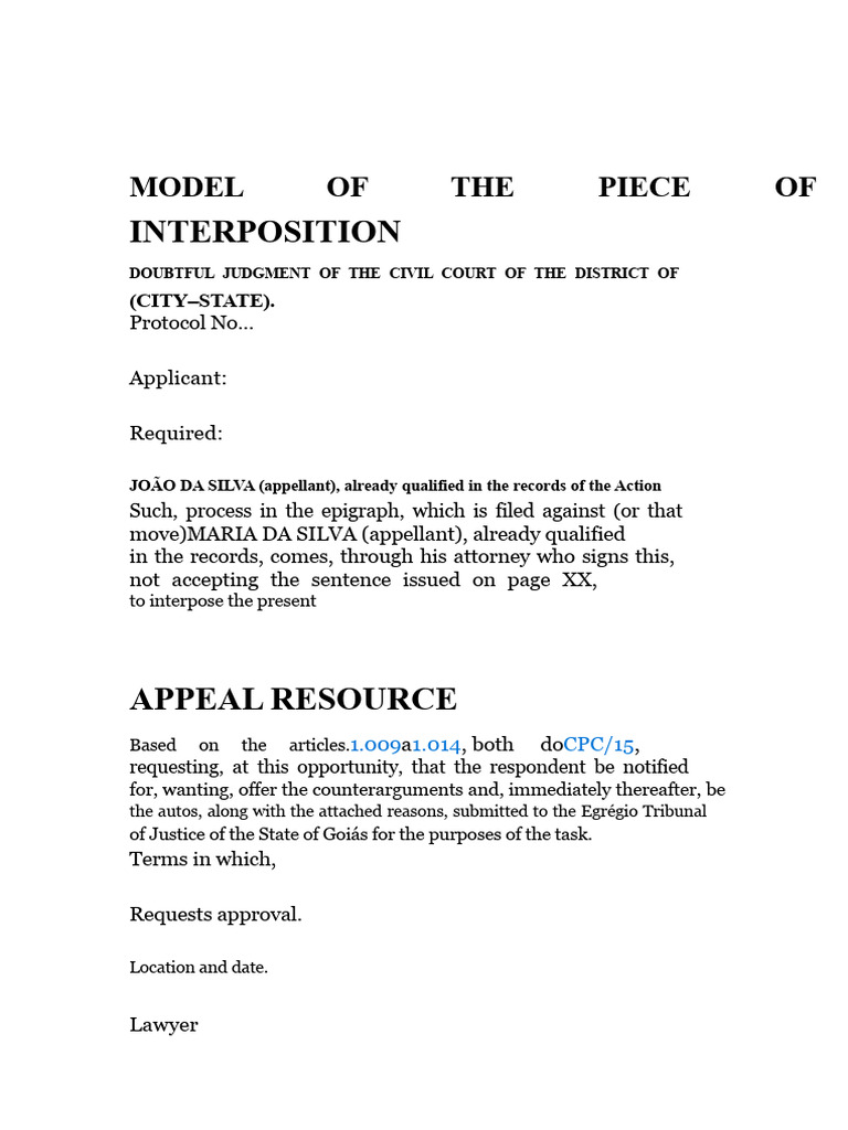 INTERPOSITION PETITION TEMPLATE.docx | PDF | Appeal | Political Law