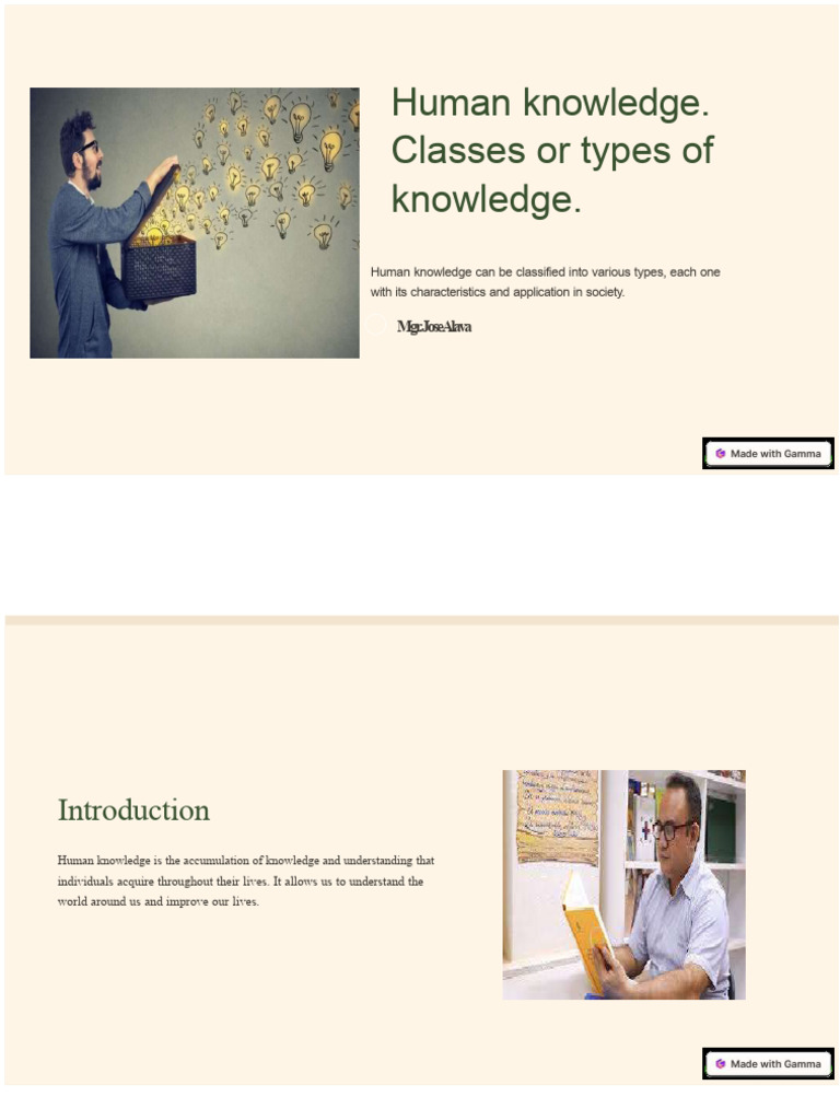 Types and Importance of Human Knowledge | PDF | Knowledge | Reason