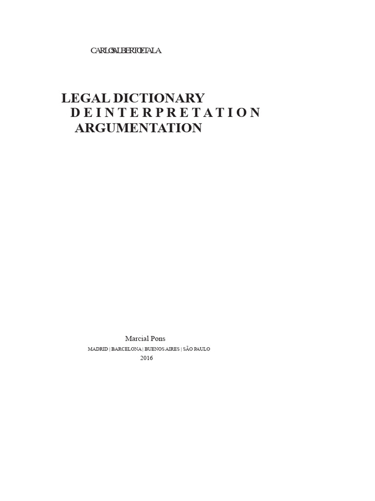 Legal Dictionary of Interpretation and Argumentation | PDF | Fallacy ...