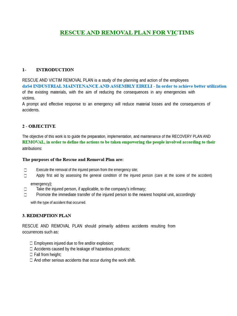 Rescue and Victim Removal Plan Guide | PDF | Emergency | First Aid