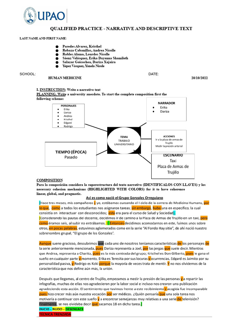 Narrative and Descriptive Text Guide | PDF | Linguistics | Human ...