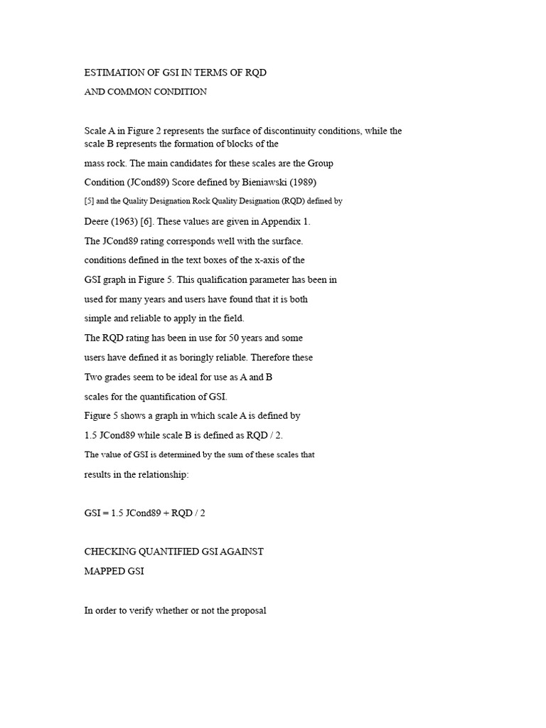 GSI Estimation Using RQD and JCond89 | PDF | Regression Analysis