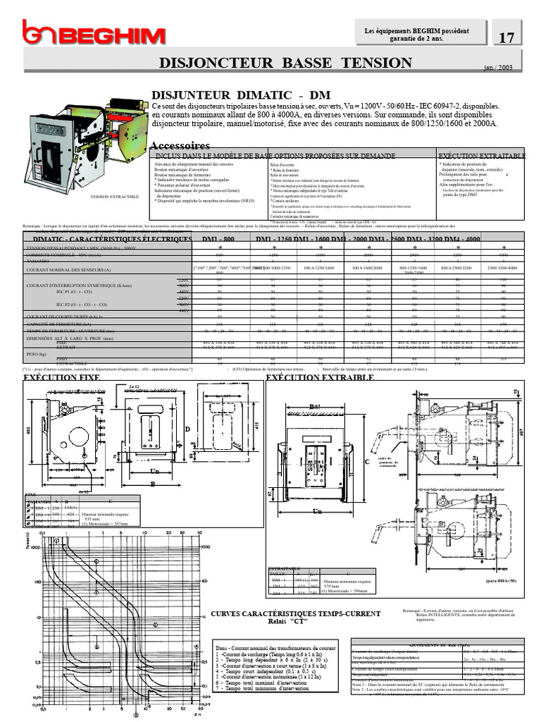 Disjoncteurs Basse Tension DIMATIC 2 ans | PDF | Énergie électrique ...