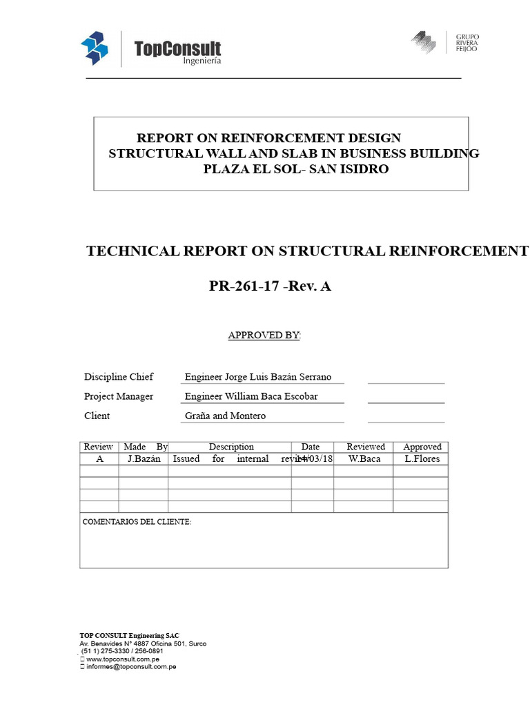 PR-261-17 Structural Reinforcement Report - Basement Wall and Slab ...