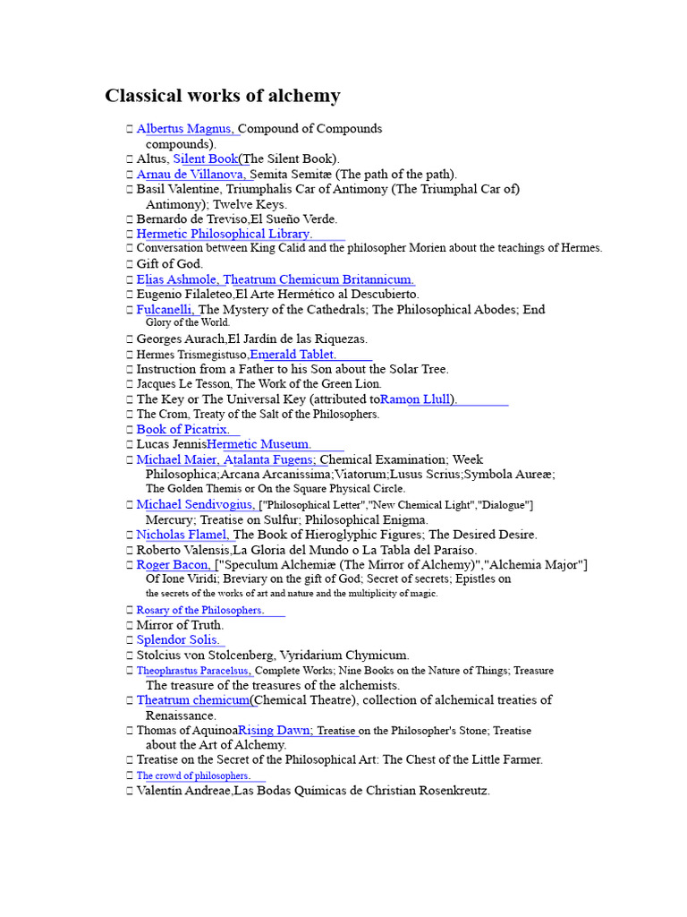 Classical Works of Alchemy | PDF
