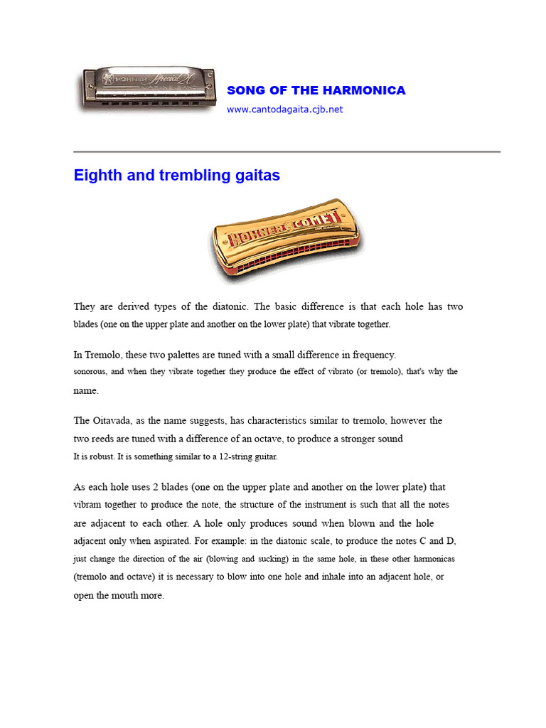 Tremolo Harmonica & Octave Harmonica | PDF | Harmonica | Music Theory
