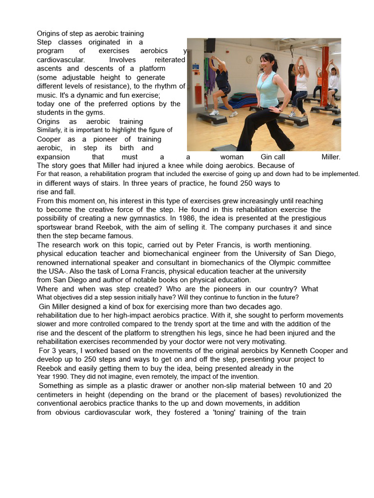 History of Step Aerobics Training | PDF | Flexibility (Anatomy ...