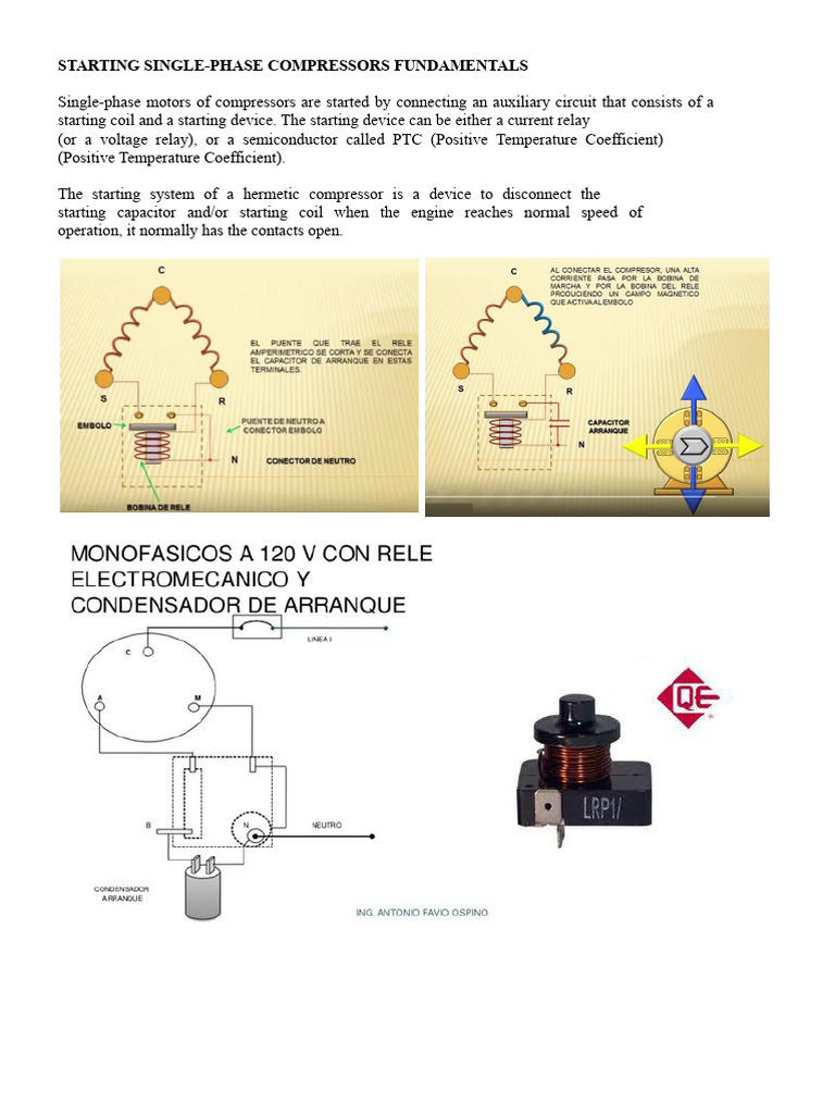 Single-Phase Compressor Start Systems | PDF | Relay | Capacitor