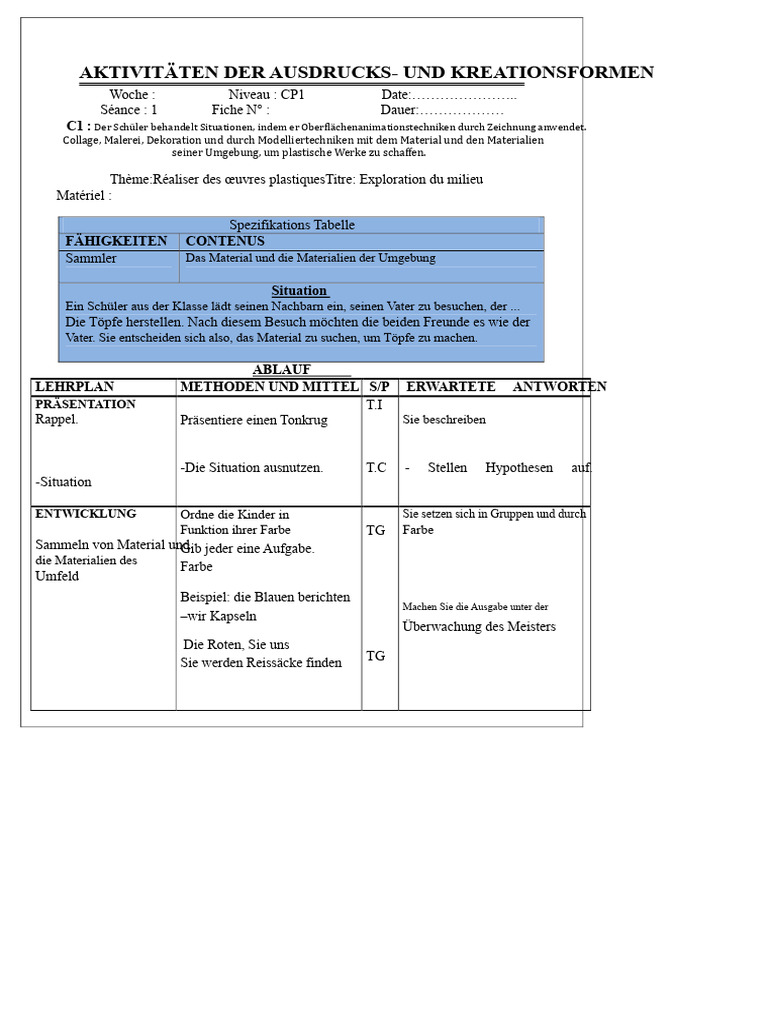 Fiche Aec CP1 | PDF