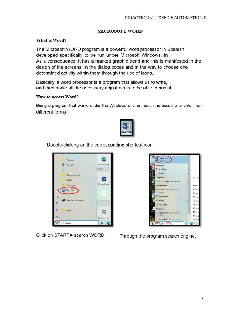 Microsoft Word Office Automation Guide | PDF | Window (Computing ...
