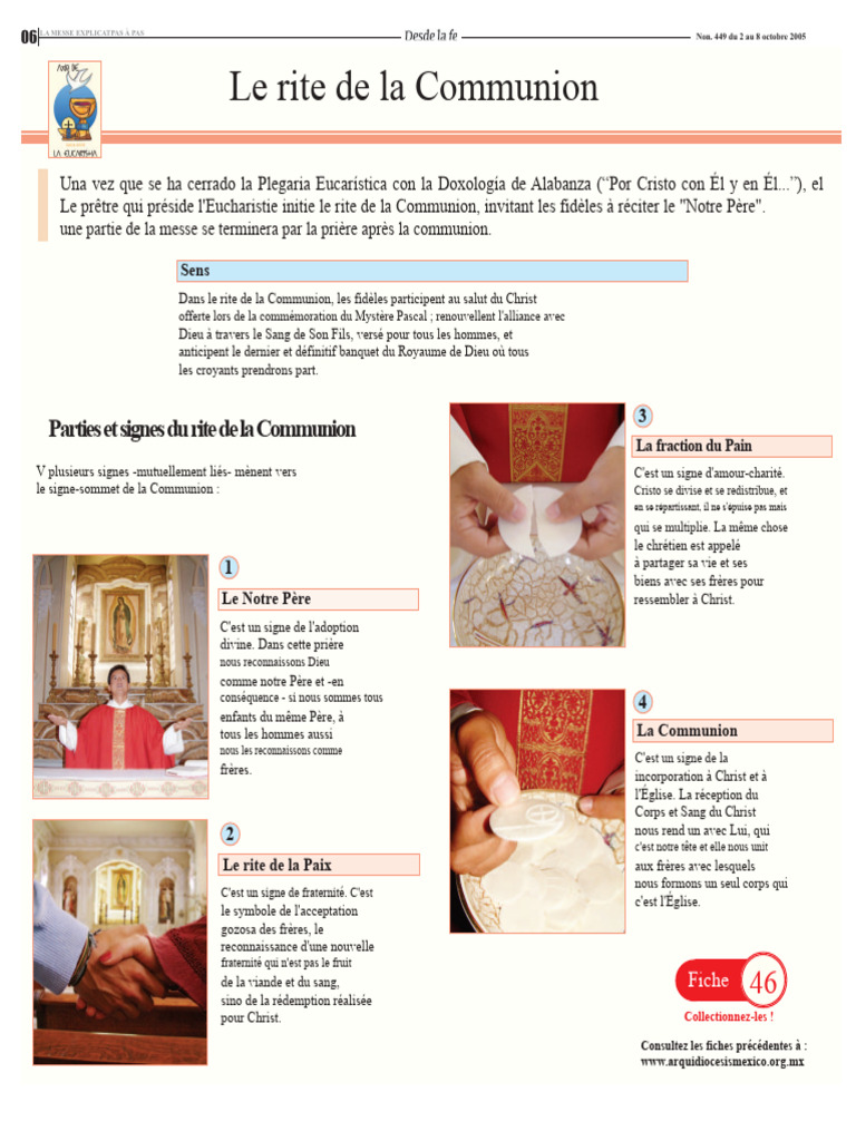 Rite de la Communion en Messe | PDF | Eucharistie | Théologie