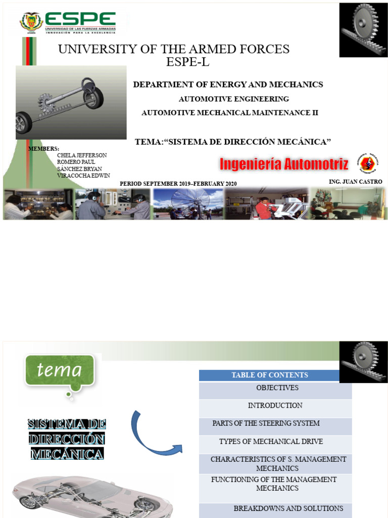 Mechanical Steering System Overview | PDF | Steering | Gear