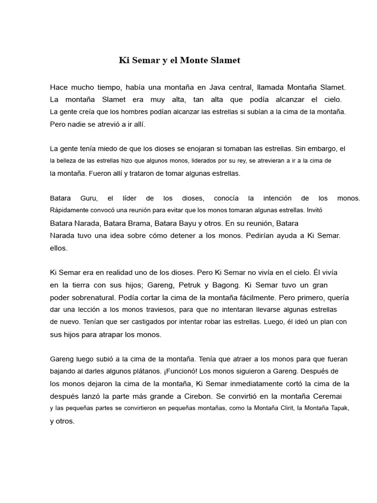 Ki Semar y El Monte Slamet | PDF