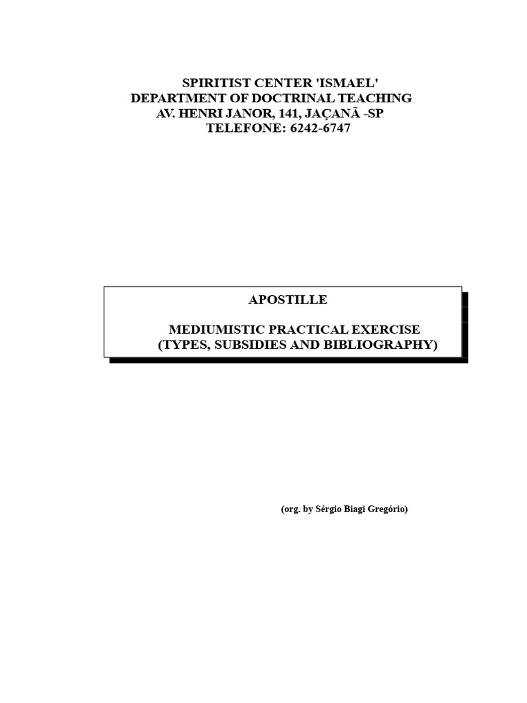 Exercises of Mediumistic Practice | PDF | Mediumship | Parapsychology