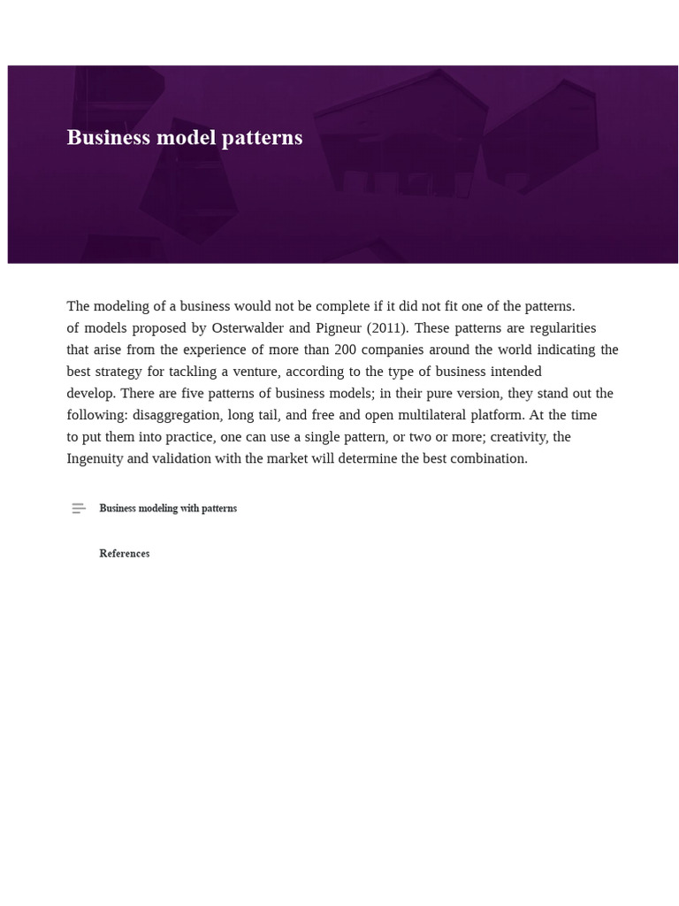 Business Model Patterns Explained | PDF | Business Model | Advertising