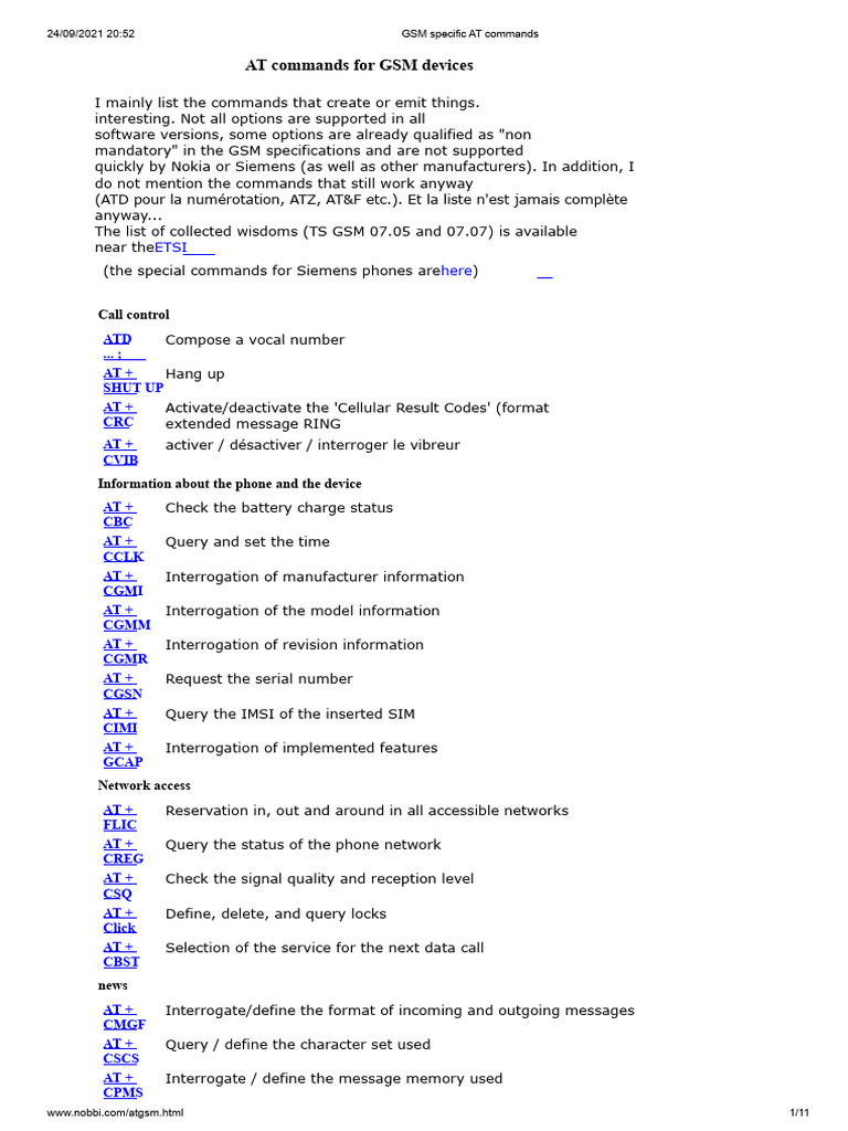 GSM AT Commands Guide | PDF | Character Encoding | Encodings