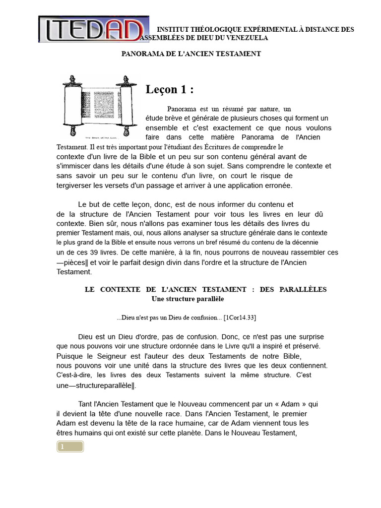 Panorama de l'Ancien Testament | PDF | Livre de la Genèse | Livres des Rois