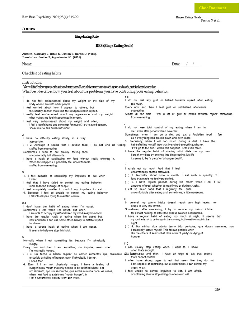 BES - ATTACHMENT | PDF | Eating | Meal
