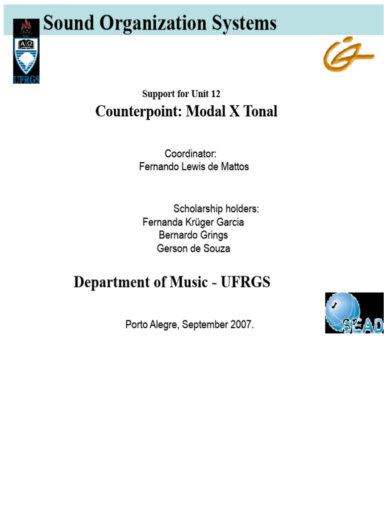 Modal vs. Tonal Counterpoint | PDF | Musical Compositions | Classical Music