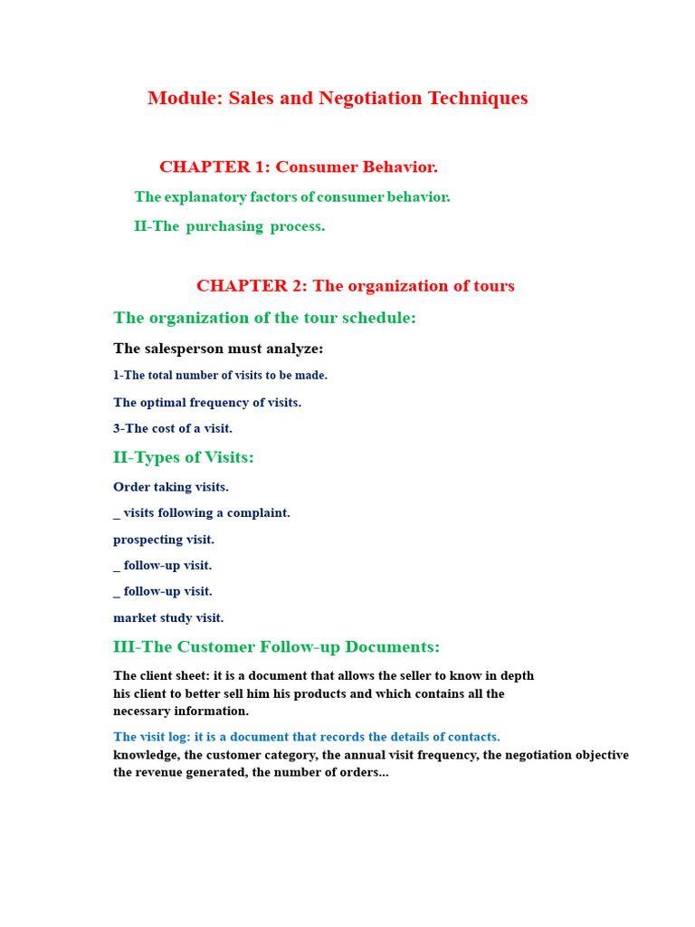 Sales and Negotiation Techniques Guide | PDF | Sales | Customer