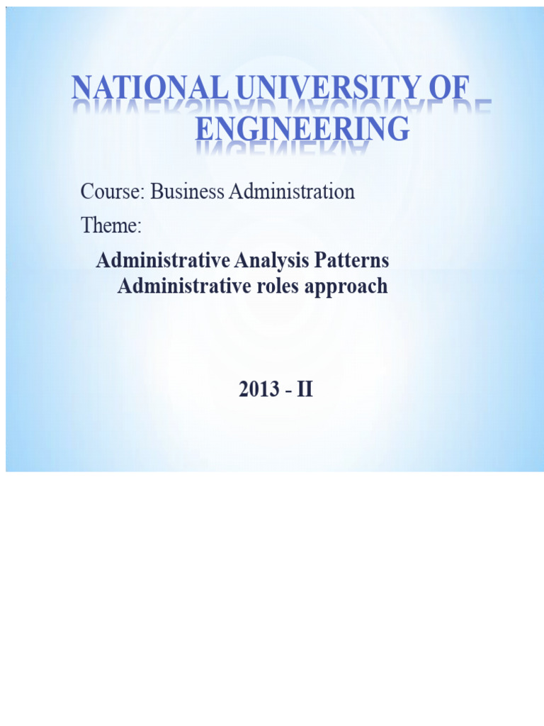 Administrative Analysis Patterns in Management | PDF | Psychology ...