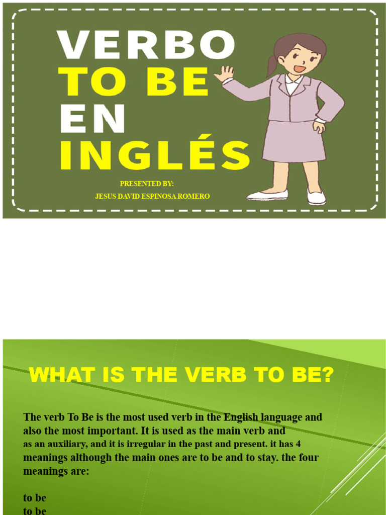 Slide Verb To Be in English | PDF | Verb | Morphology