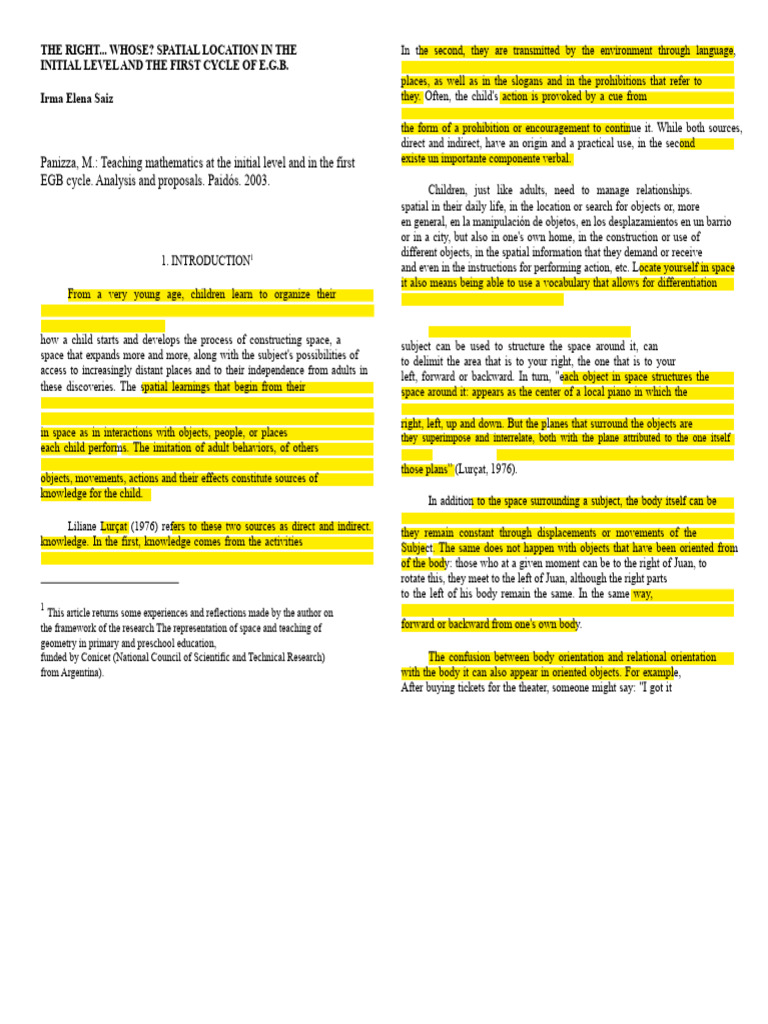 Understanding Spatial Learning in Children | PDF | Space | Knowledge