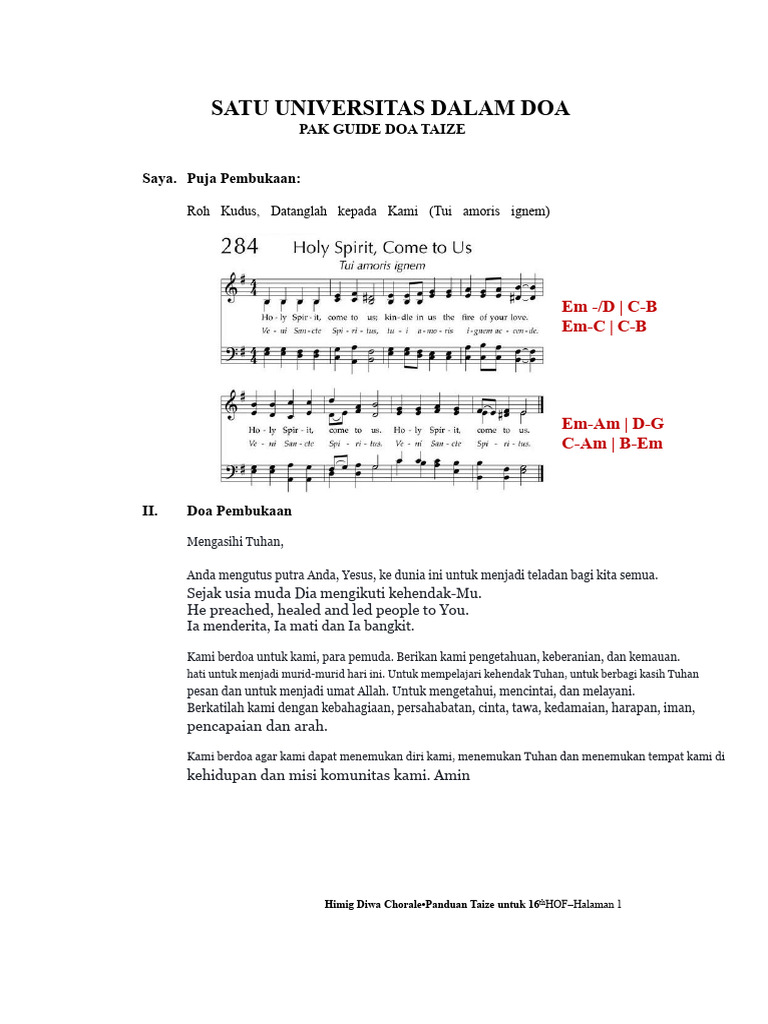Panduan Doa Taize untuk Pemuda | PDF