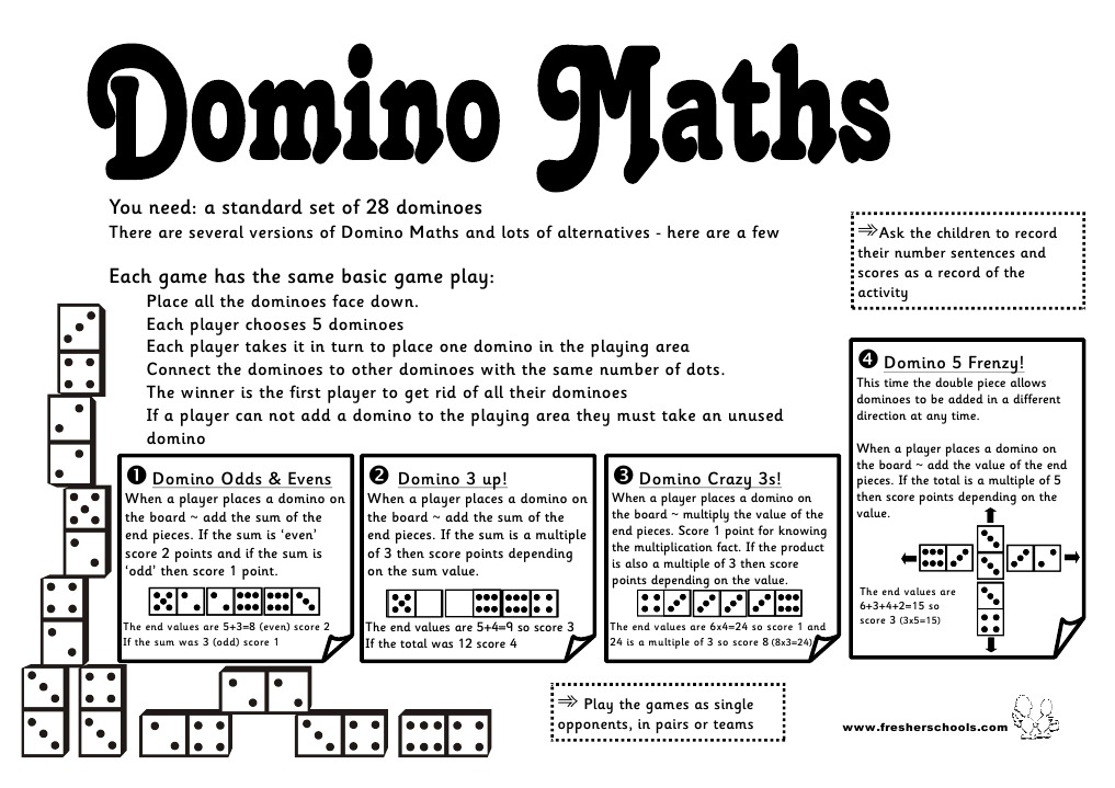 You Need: A Standard Set of 28 Dominoes | PDF | Gaming Devices | Ephemera