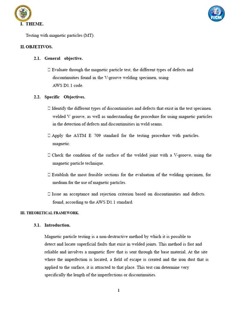 Magnetic Particle Testing for Weld Defects | PDF | Magnetism ...