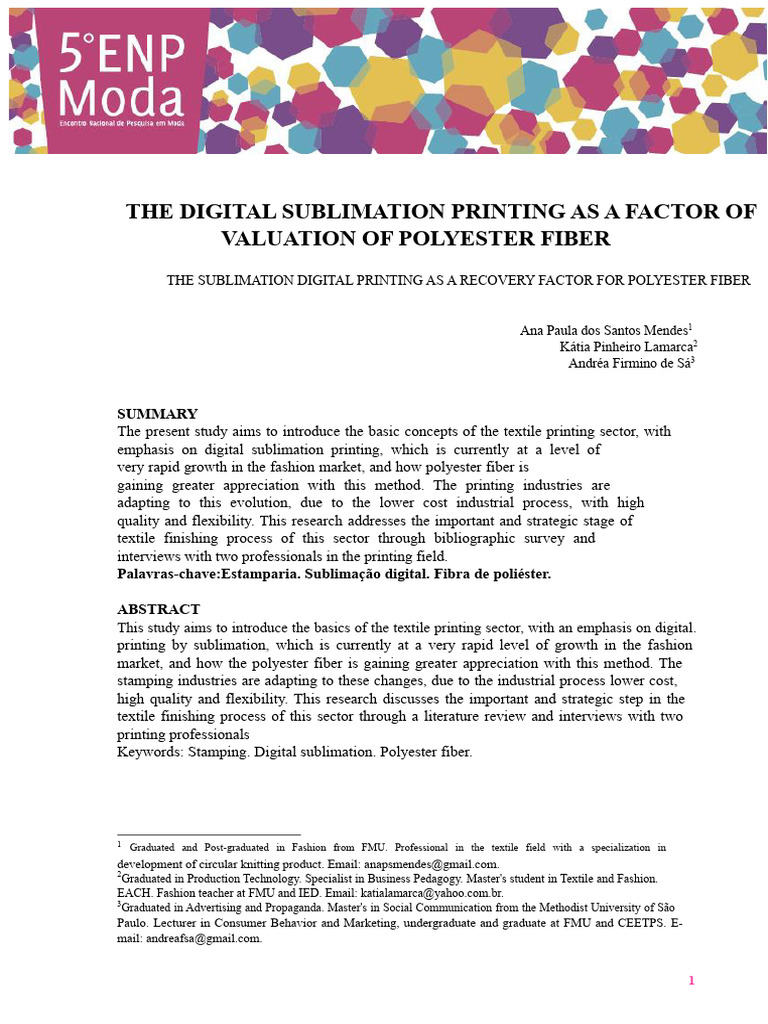 Digital Sublimation in Polyester Printing | PDF | Textiles