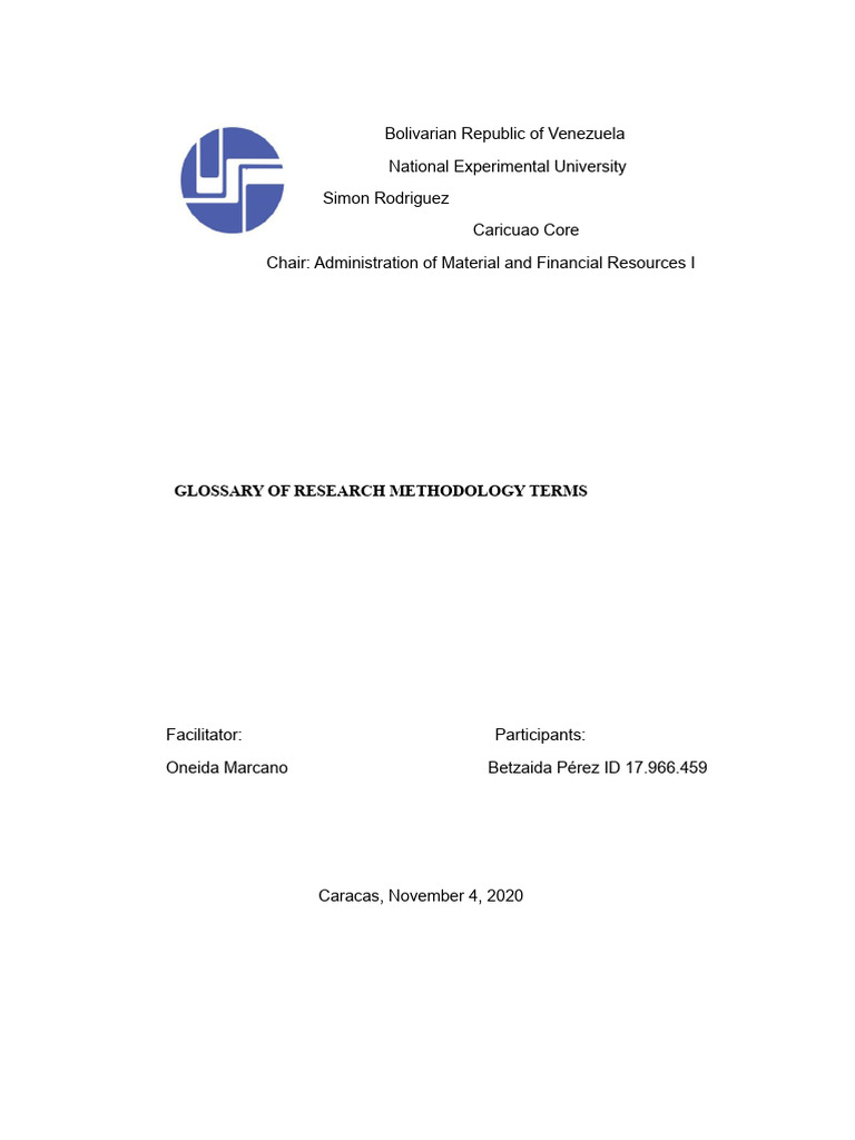 Research Methodology Terms Glossary | PDF | Knowledge | Science