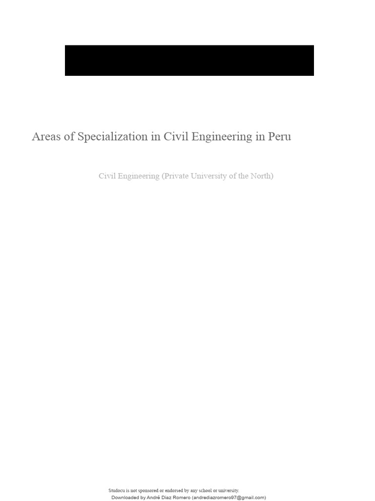 Areas of Specialization in Civil Engineering in Peru | PDF | Structural ...