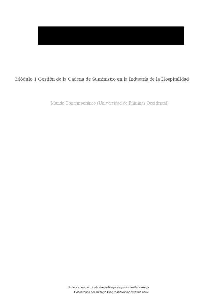 Módulo 1 Gestión de La Cadena de Suministro en La Industria ...