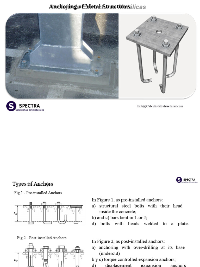 Metal Structure Anchoring Methods | PDF | Concrete | Building Engineering
